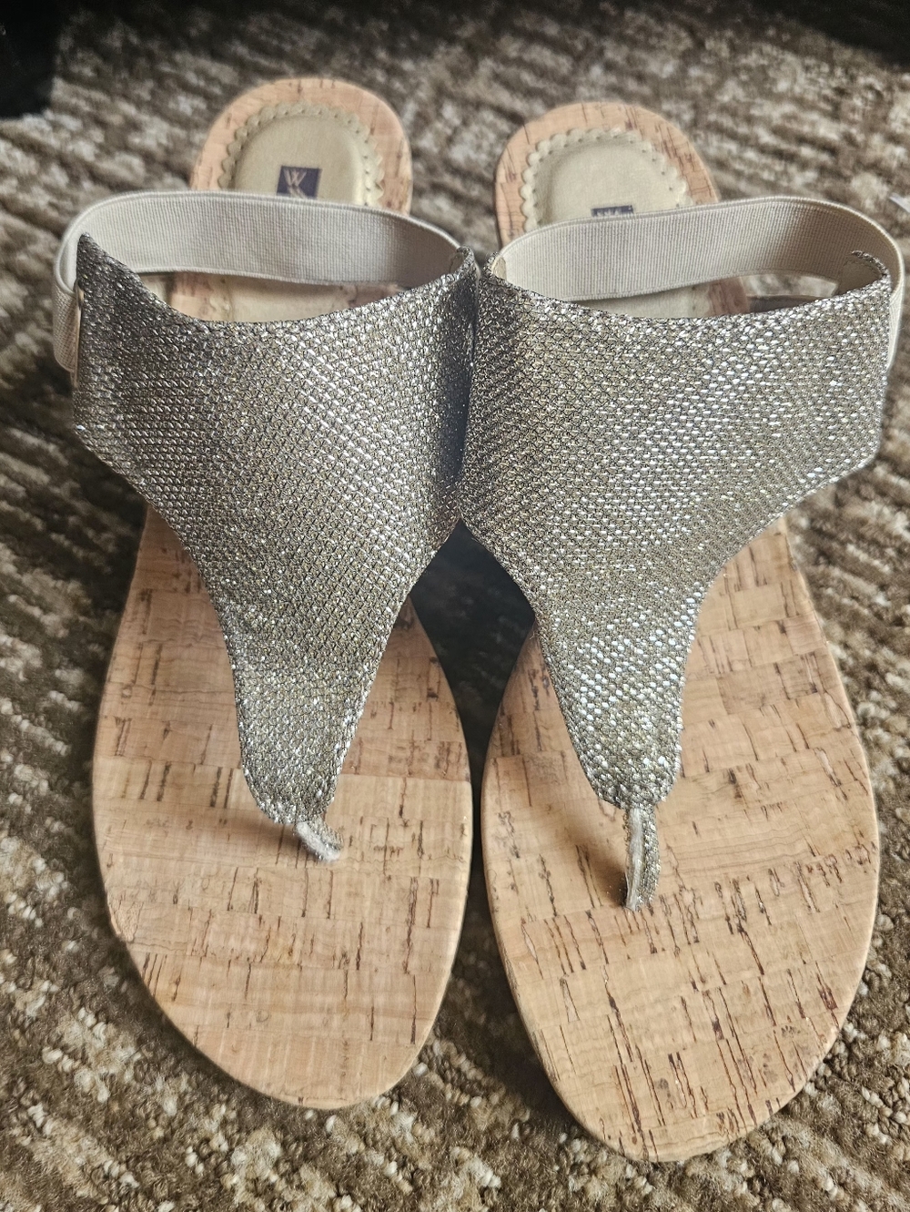 New!!! Gold Cork Thong Sandals - Women